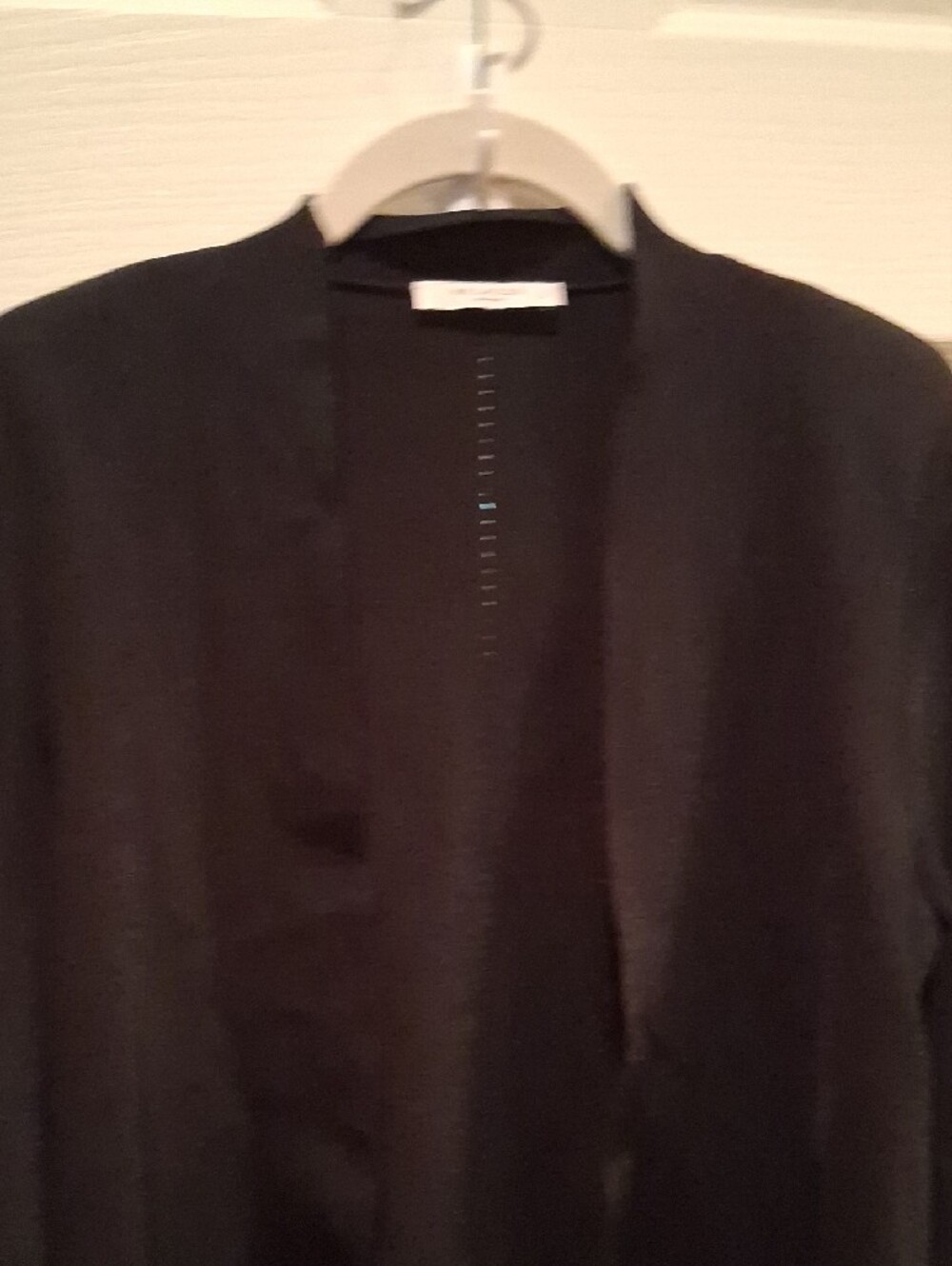 M.M. Lafleur Woolf Black Open-Front Collarless Jardigan - Picture 3 of 11
